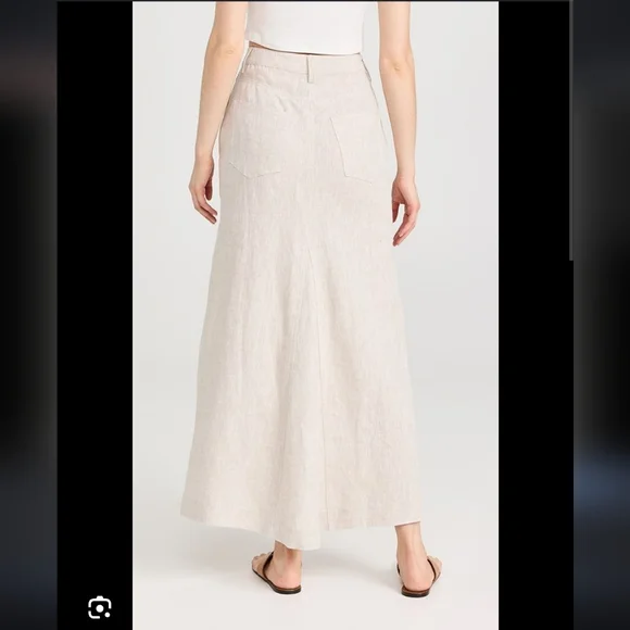 Reformation Beige Maxi Skirt with Front Slit Maxi